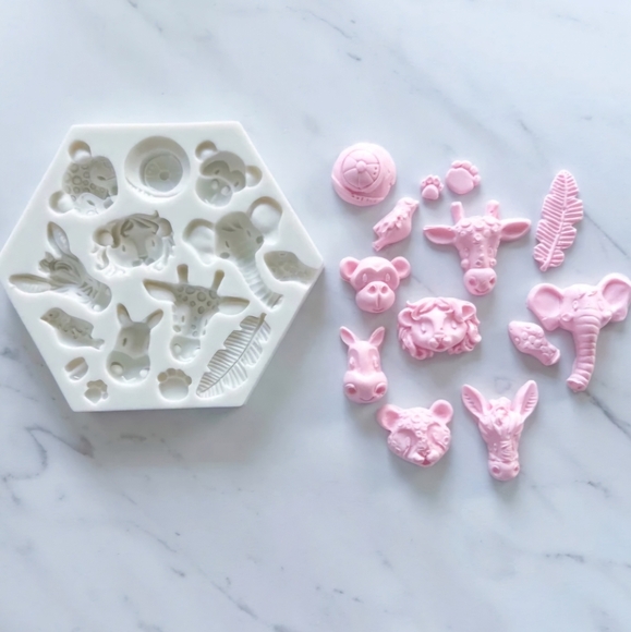 Safari Theme Chocolate Fondant Gum Paste Silicone Mold NEW - Picture 1 of 7